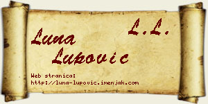 Luna Lupović vizit kartica